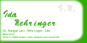 ida mehringer business card